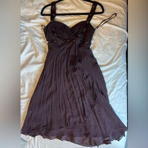Elegant Brown Sleeveless Dress